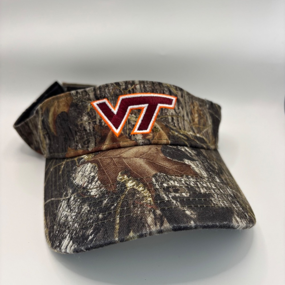 Virginia Tech Visor Captivating Camo Cotton Lining Hokies VT Logo RealTree